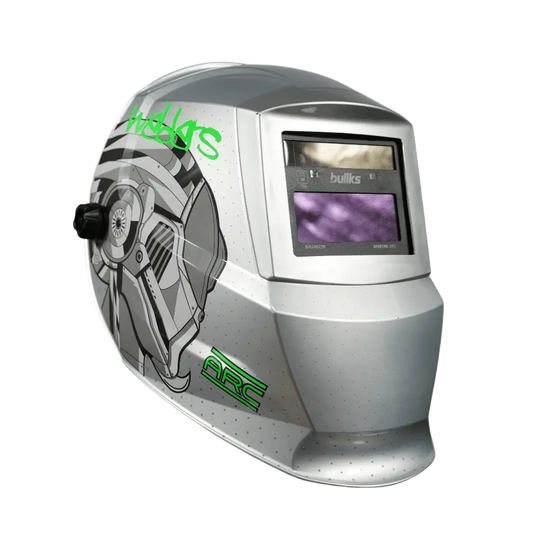 Careta de Soldar Automática SPARTAN 383 Silver Bot Visión Color HD DIN 9–13