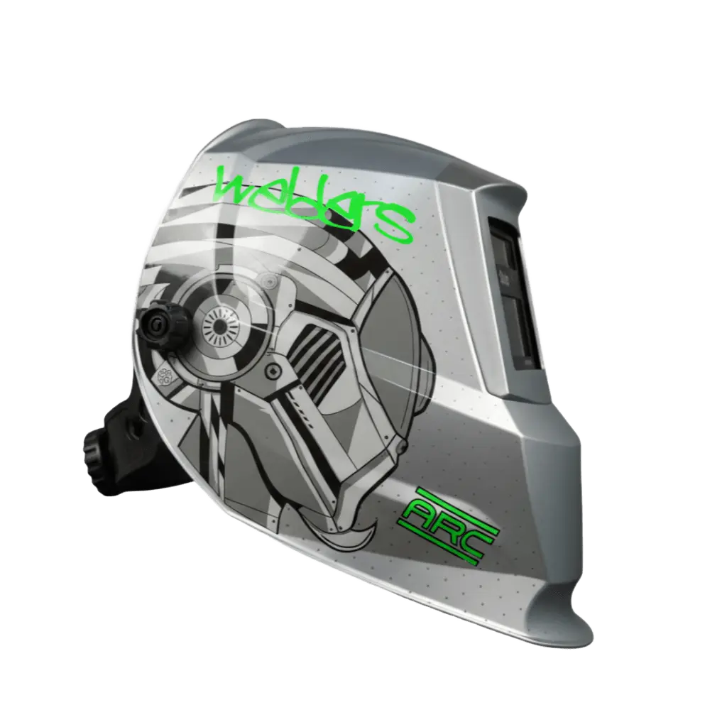 Careta de Soldar Automática SPARTAN 383 Silver Bot Visión Color HD DIN 9–13