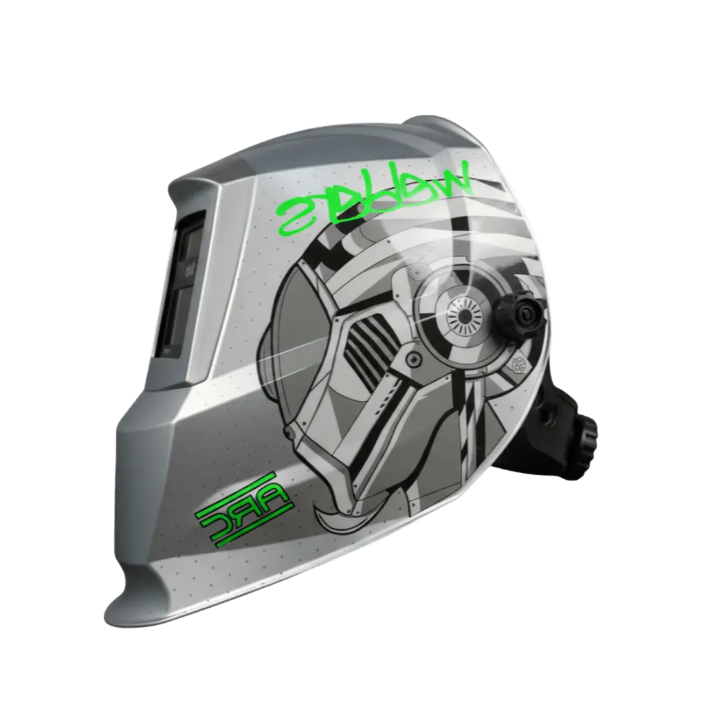 Careta de Soldar Automática SPARTAN 383 Silver Bot Visión Color HD DIN 9–13