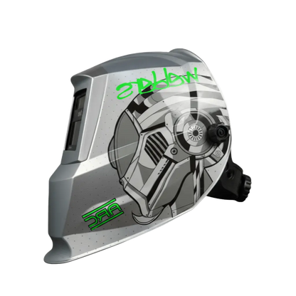 Careta de Soldar Automática SPARTAN 383 Silver Bot Visión Color HD DIN 9–13